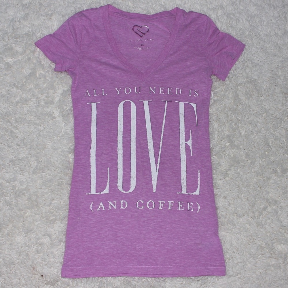 Love Coffee Pink Purple Shirt